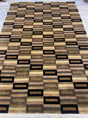 Beautifull Hand Knotted Nepali Geometric Area Rug 6x9 Ft Rugistan