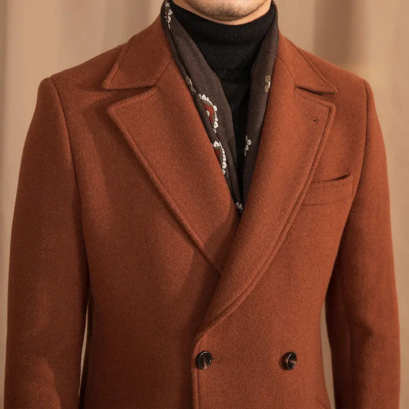 Wool Double-Breasted Overcoat Family Shopolf