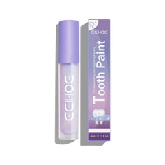 Purple tooth paint with packaging on a white background