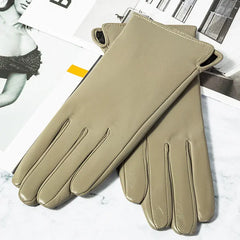 Touch Screen Leather Gloves with Plush Lining Family Shopolf