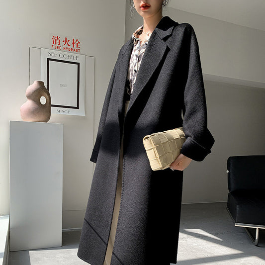 Reversible Cashmere Coat Women's Mid-length High-end Sense