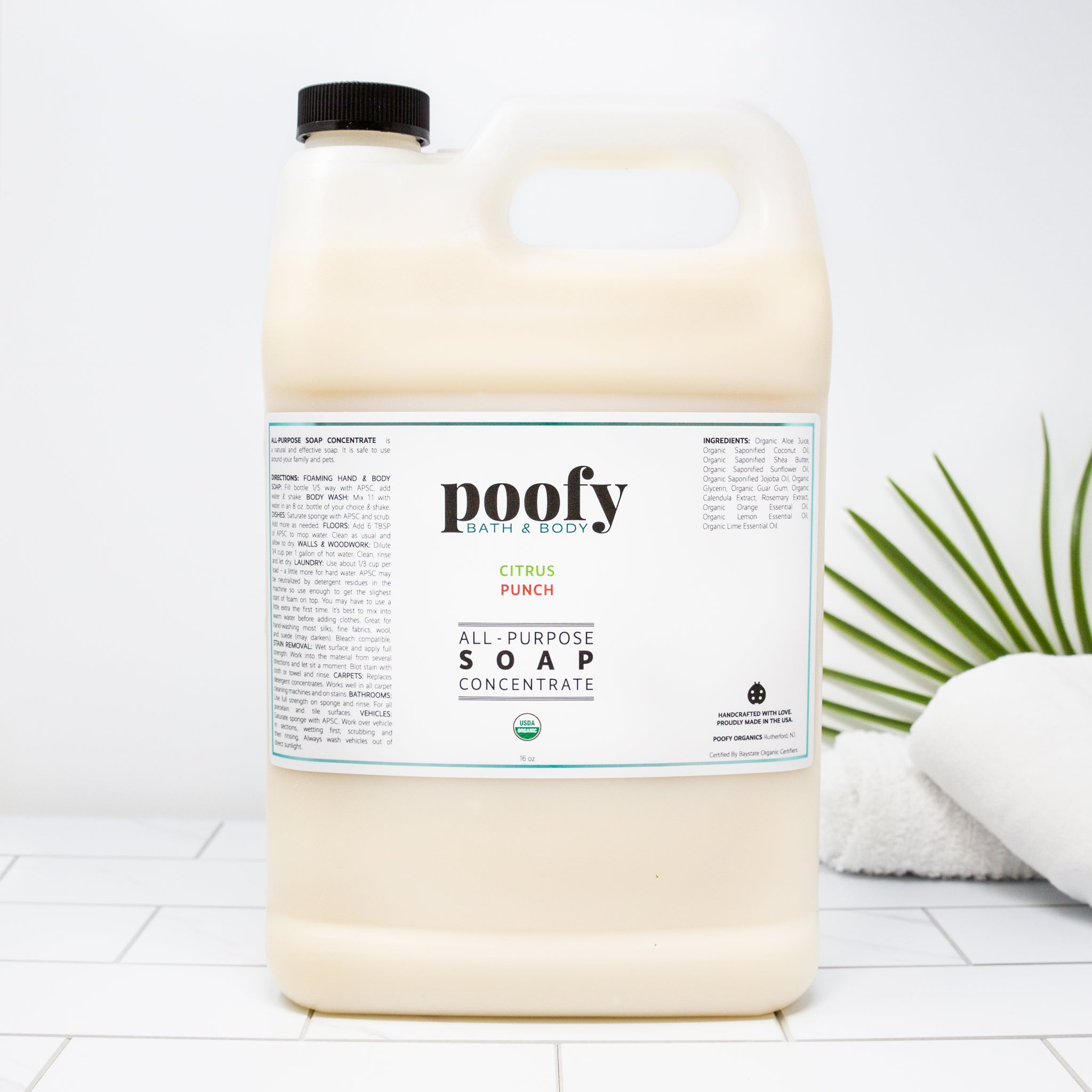 All-Purpose SOAP Concentrate GALLON Organic Poofy Organics
