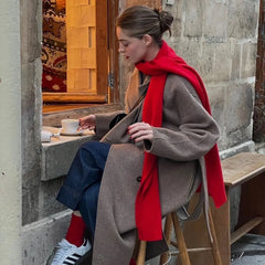 Women's Wool-Blend Belted Cotton Coat Family Shopolf