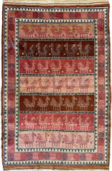 Decorative Silk Afghani Rug mid 20th Century 3’10”X5’10” Rugistan