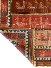 Decorative Silk Afghani Rug mid 20th Century 3’10”X5’10” Rugistan