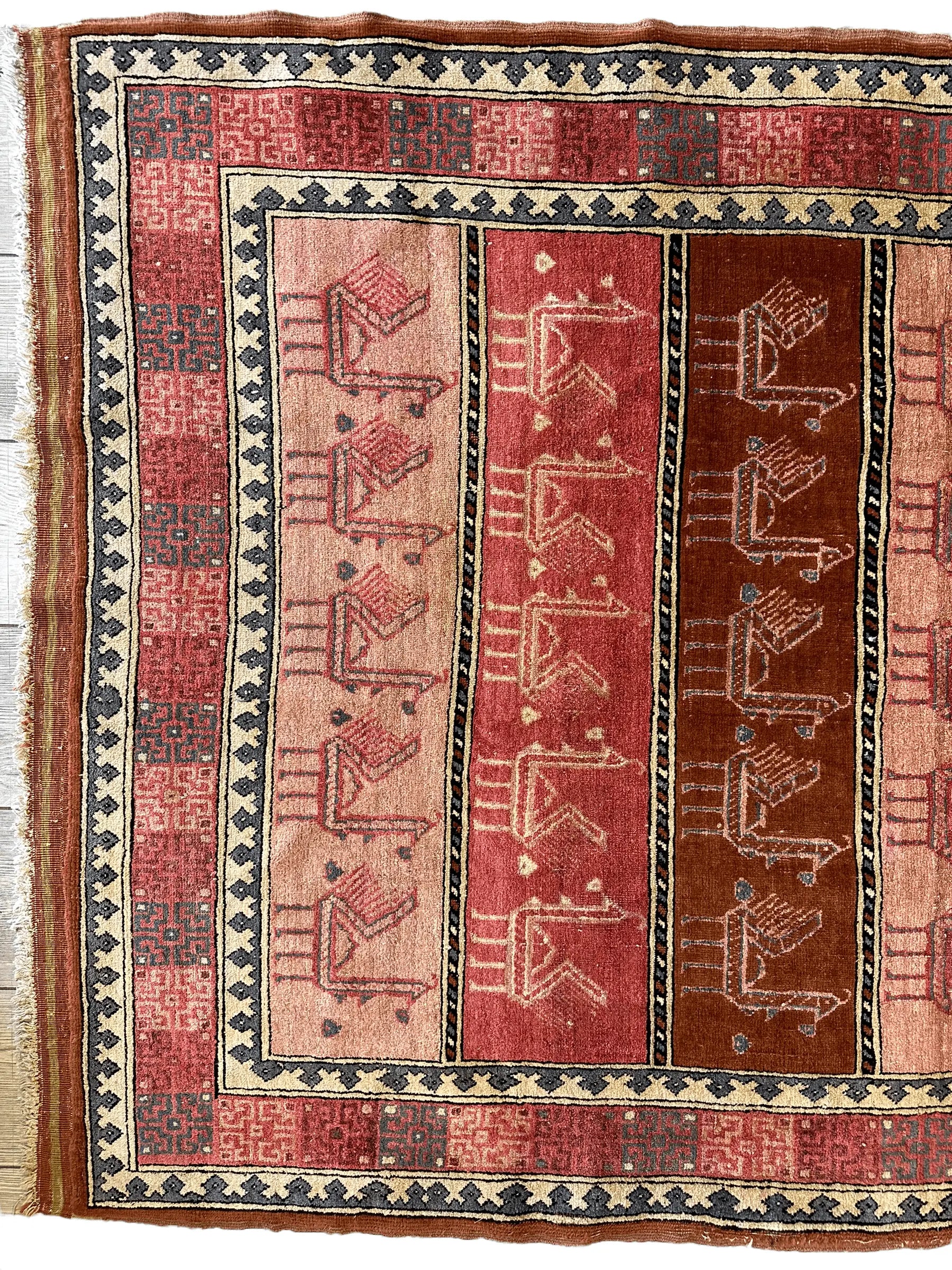 Decorative Silk Afghani Rug mid 20th Century 3’10”X5’10” Rugistan