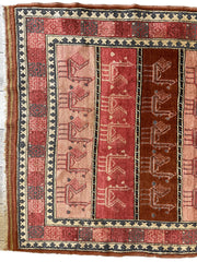 Decorative Silk Afghani Rug mid 20th Century 3’10”X5’10” Rugistan