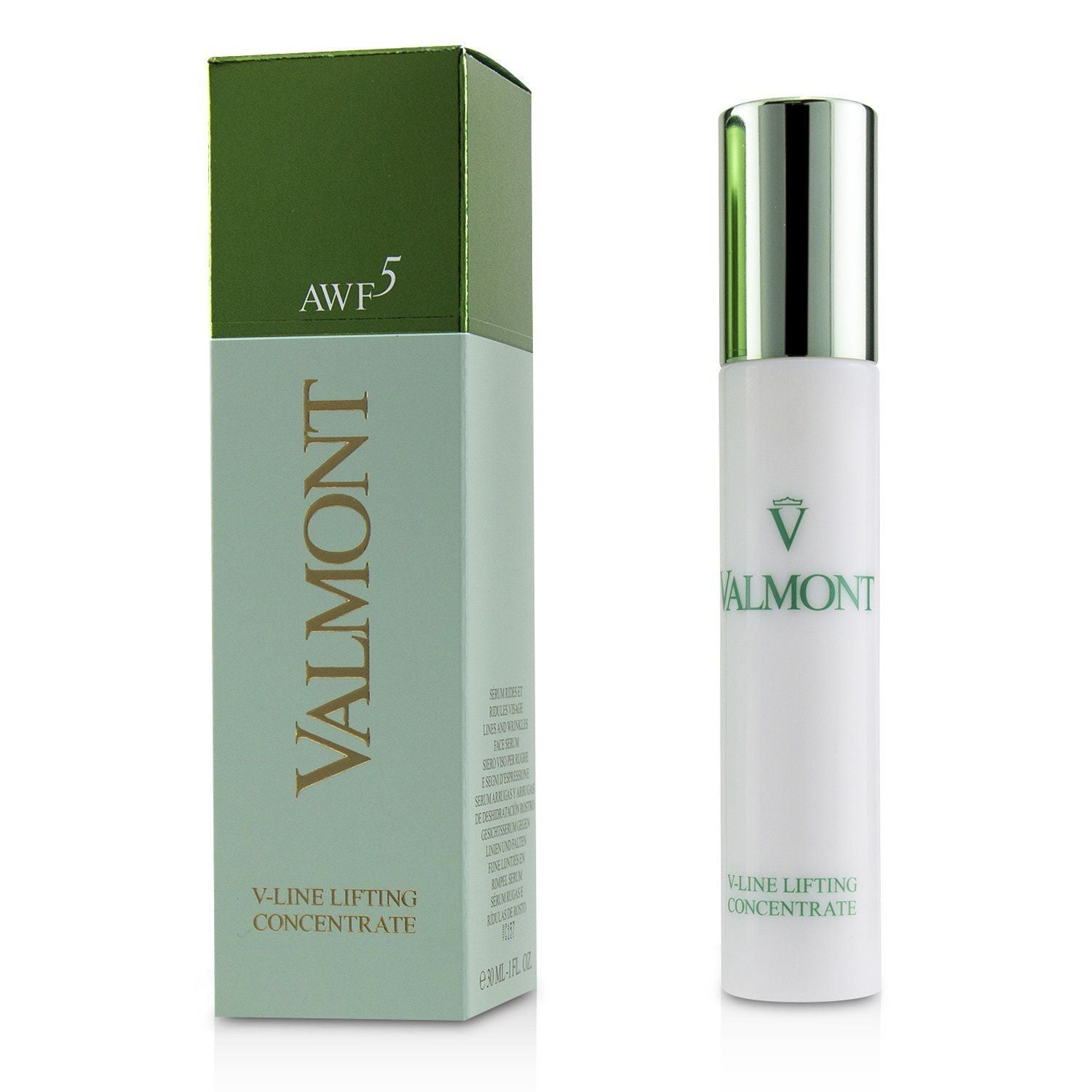 Valmont skincare product and packaging on a white background