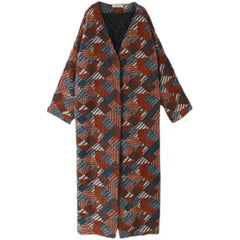 Women's Jacquard Wool Coat Family Shopolf