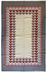 Eastern European Diamond Patterned Kilim Rug 6’4” x 9’1” Rugistan