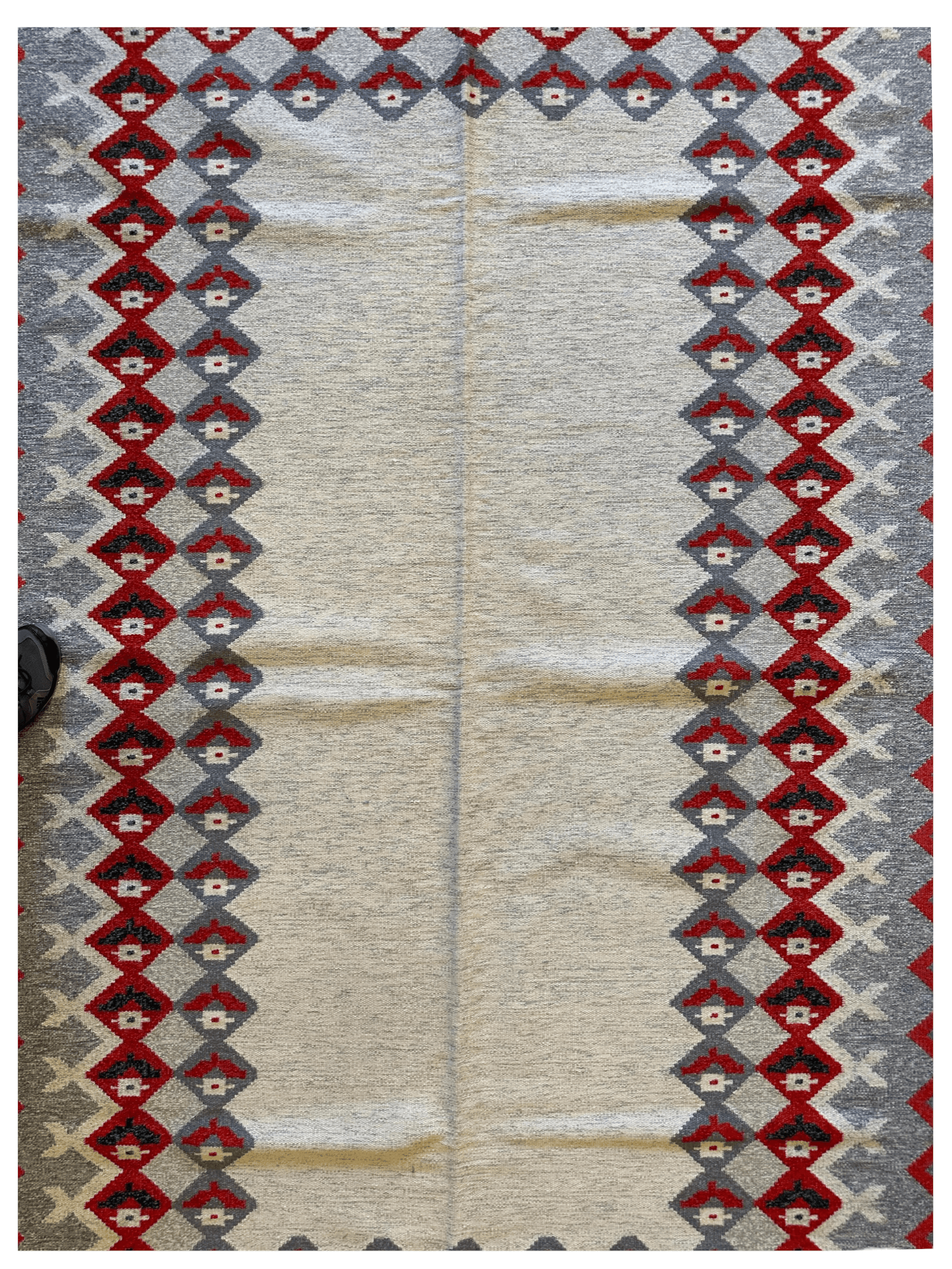 Eastern European Diamond Patterned Kilim Rug 6’4” x 9’1” Rugistan
