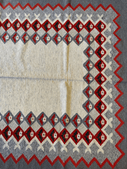 Eastern European Diamond Patterned Kilim Rug 6’4” x 9’1” Rugistan