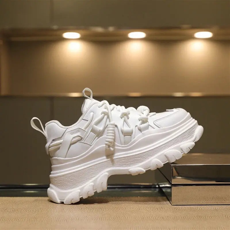 Women's Leather Platform Sneakers Family Shopolf