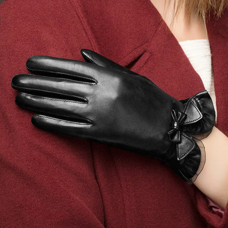 Women's Winter Leather Gloves Family Shopolf