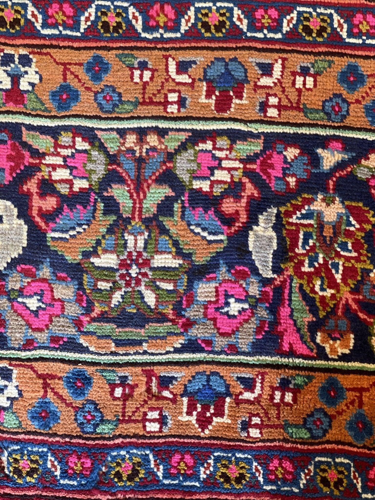 Elegant Mint Vintage 1960's Hand Knotted Veggie Dye Khorasan Area Rug 9’7” x 12’9” Rugistan