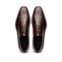 25-550-CST ENZO Italian Calfskin Cap Toe Chestnut