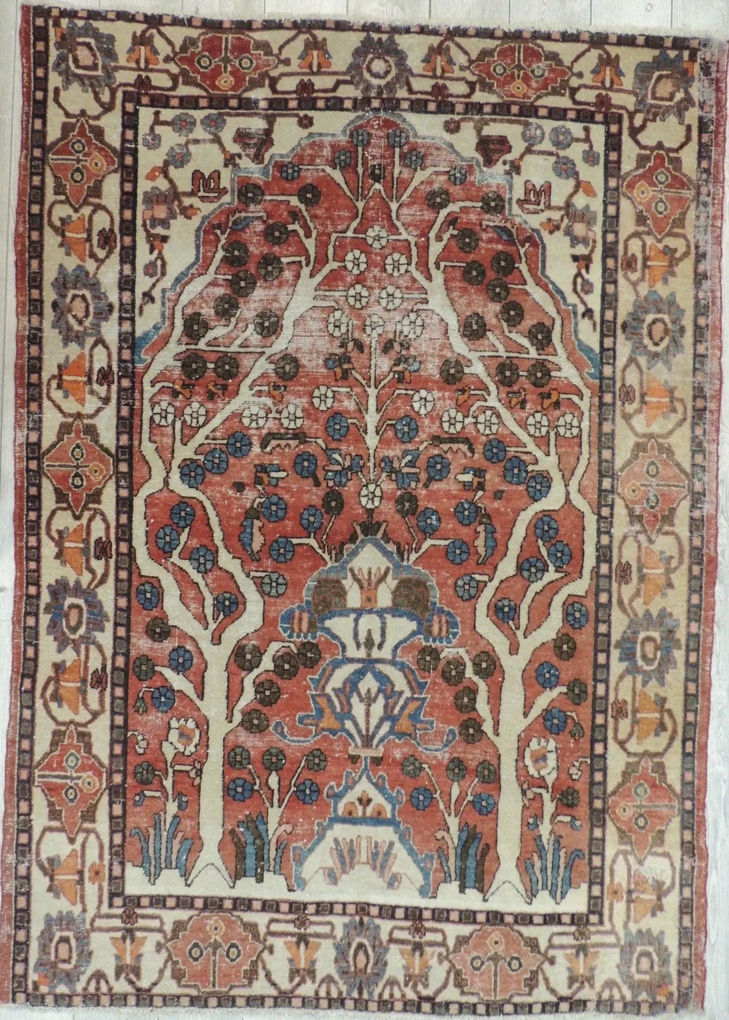 Exquisite Distressed Fine Persian Area Rug 5x7 Ft Rugistan