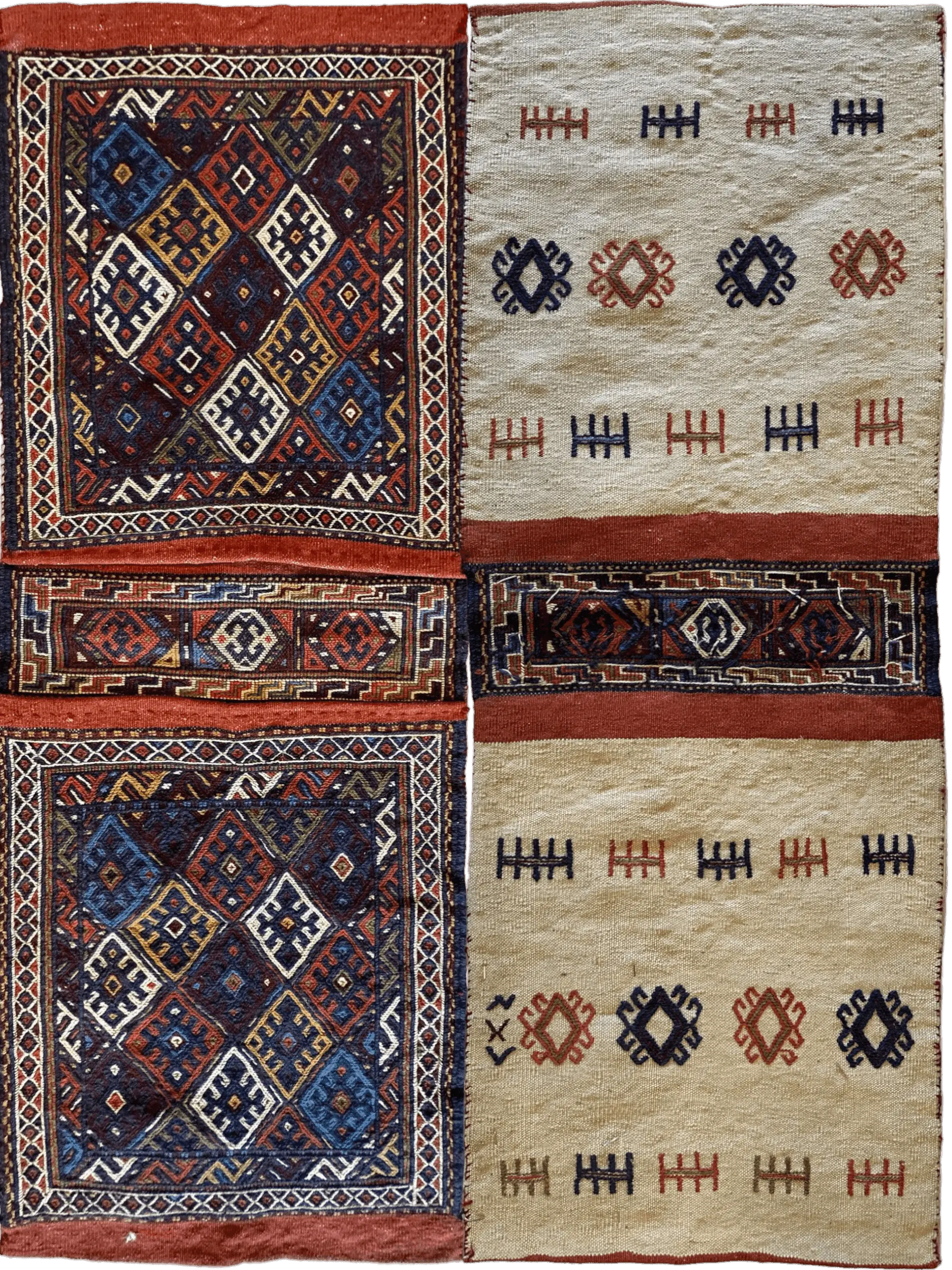 Exquisite Persian Qashqai Nomadic Vintage Khorjin ‘Saddle bag’ Rugistan