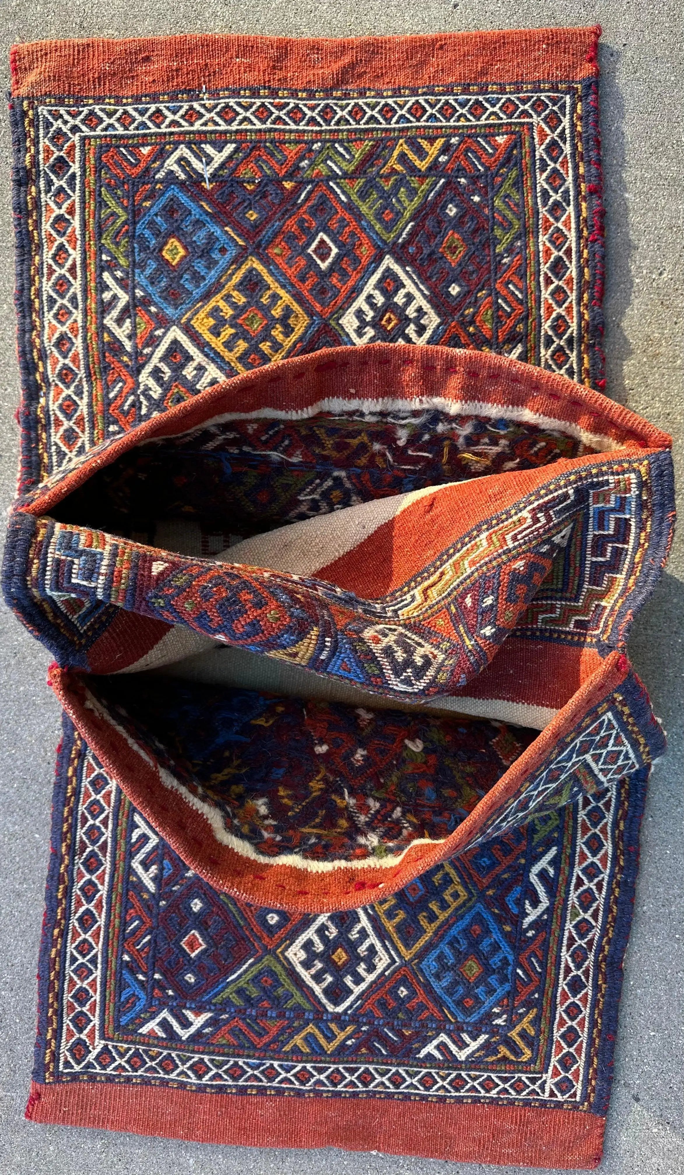 Exquisite Persian Qashqai Nomadic Vintage Khorjin ‘Saddle bag’ Rugistan