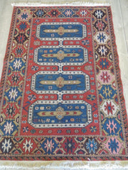 Exquisite Vintage Hand Knotted Soumak Area Rug 6x4 Ft Rugistan