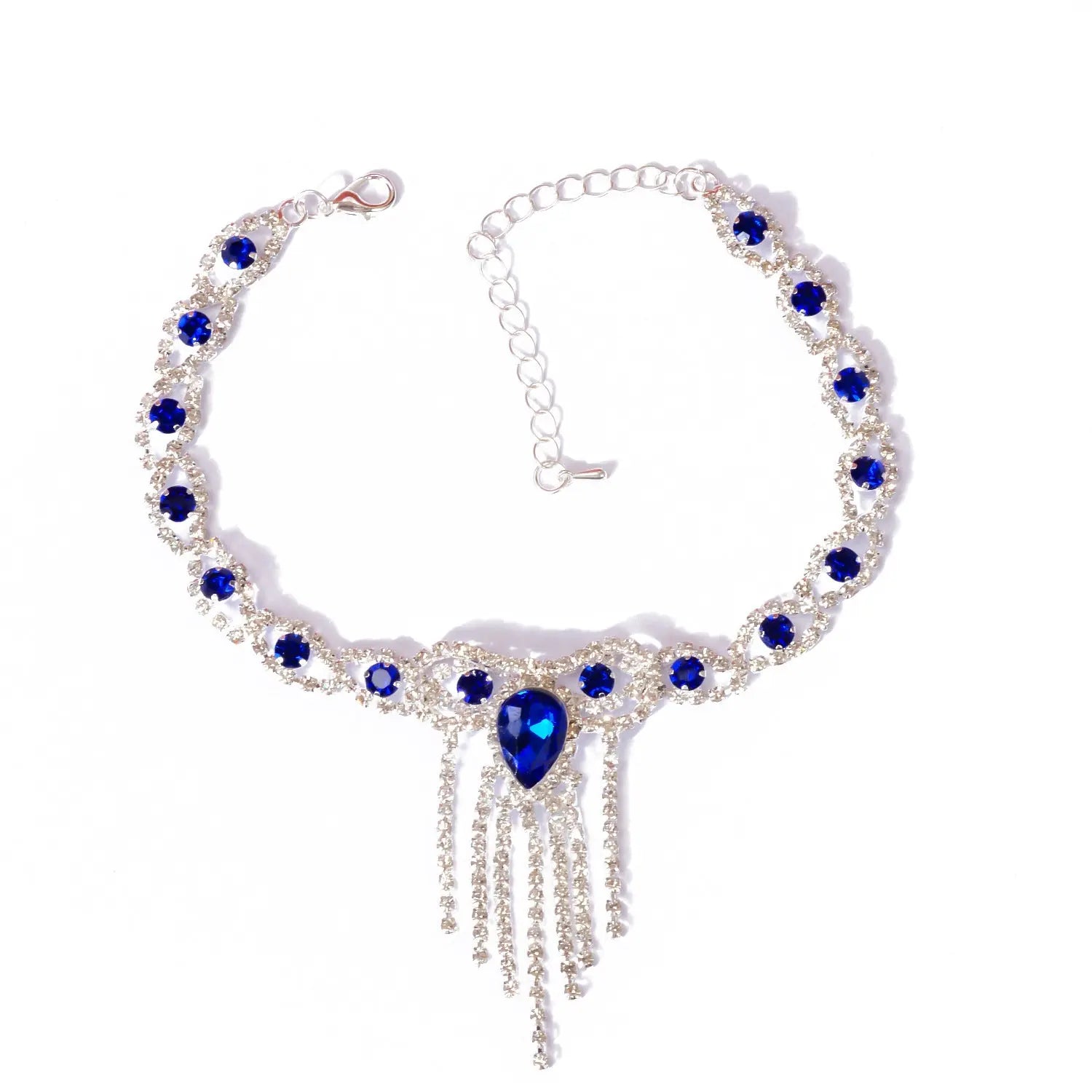 Blue Rhinestone Anklet Family Shopolf