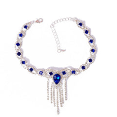 Blue Rhinestone Anklet Family Shopolf