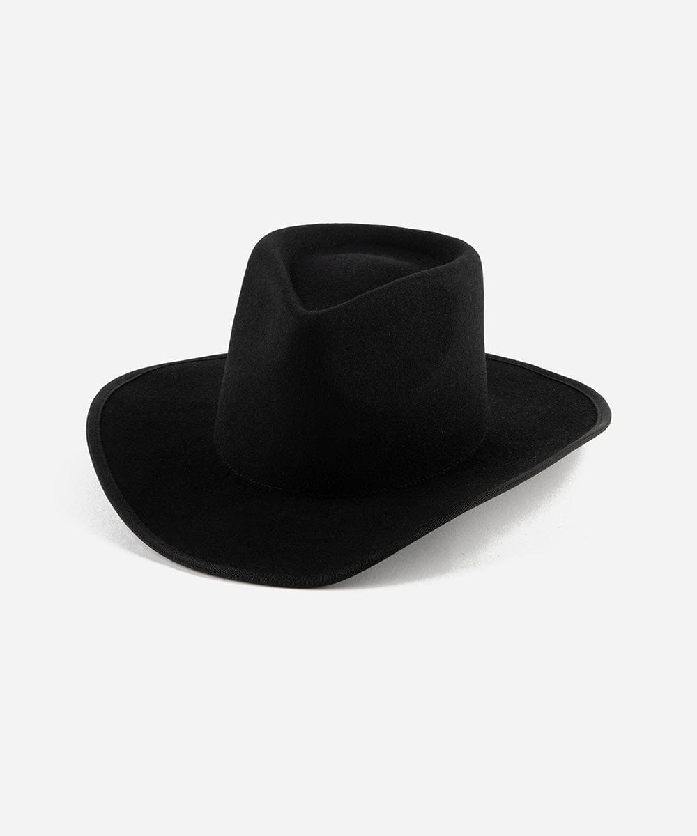 Black cowboy hat on a white background