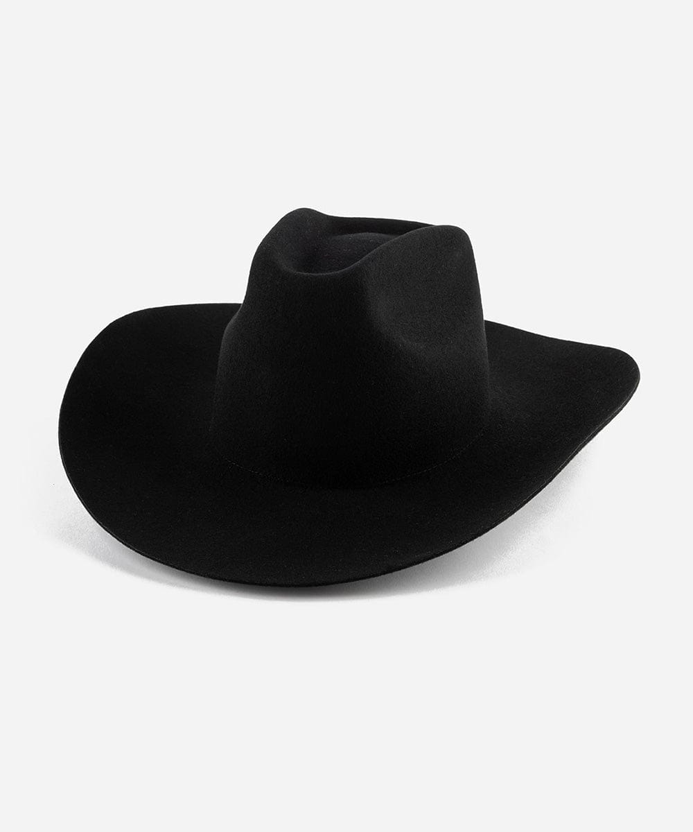 Black cowboy hat on a white background