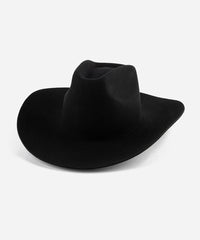 Black cowboy hat on a white background