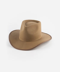 Brown cowboy hat on a white background