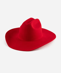 Red cowboy hat on a white background