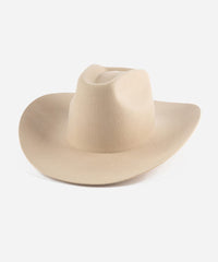 Beige cowboy hat on a white background