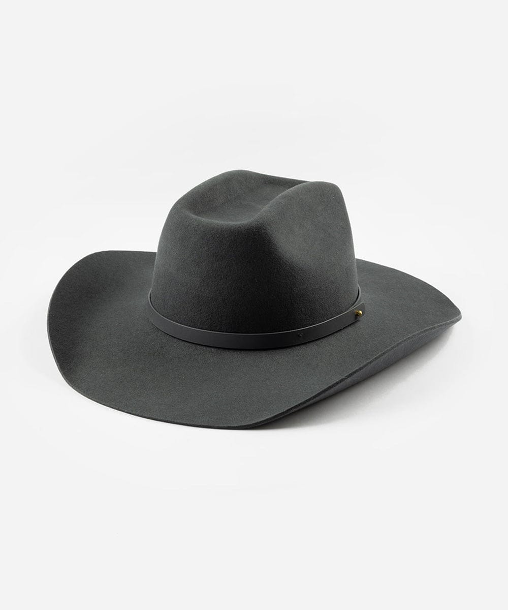 Dark gray cowboy hat on a white background