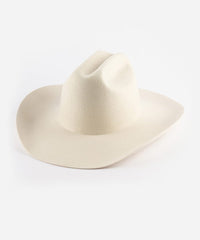 Beige cowboy hat on a white background
