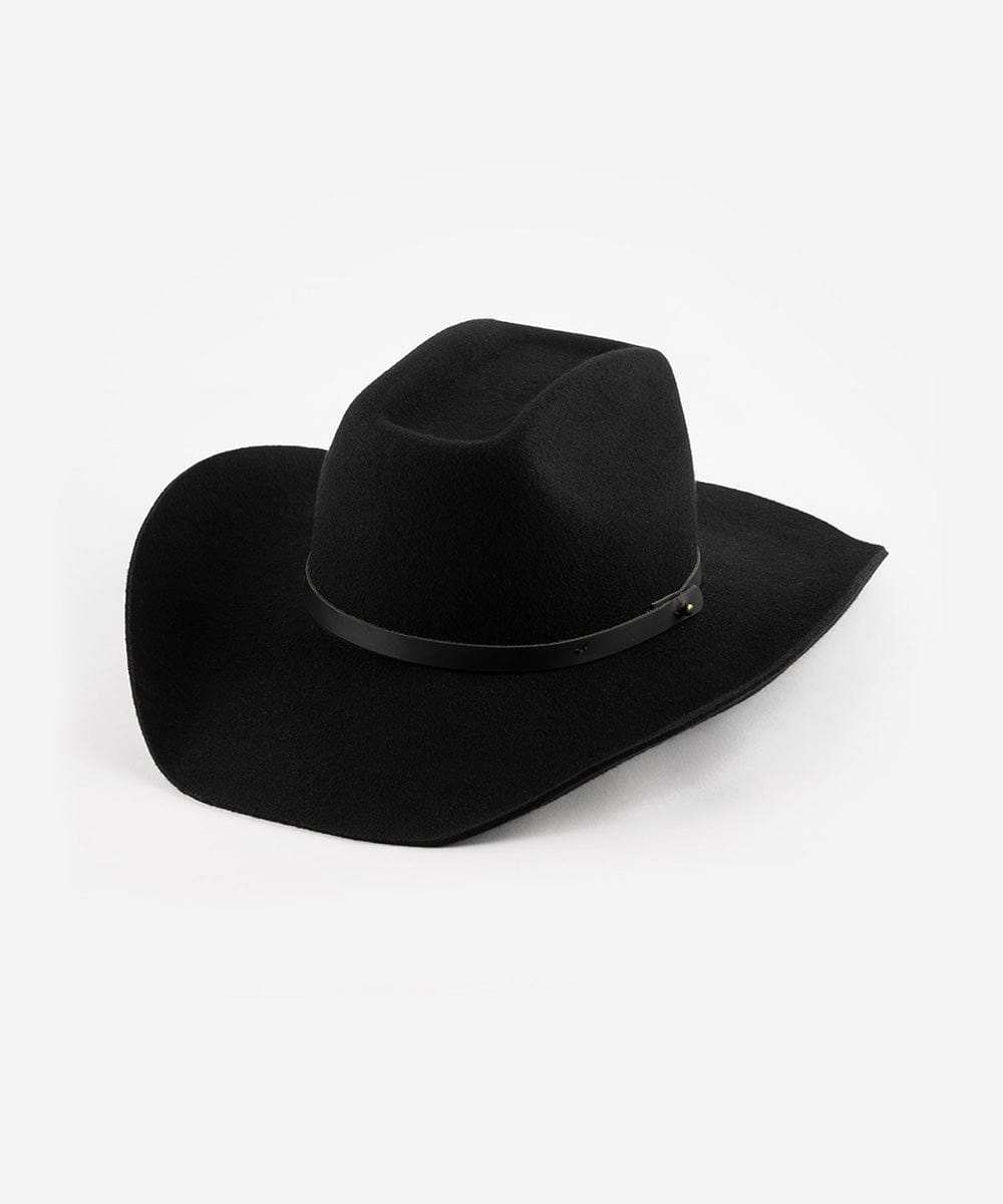 Black cowboy hat on a white background