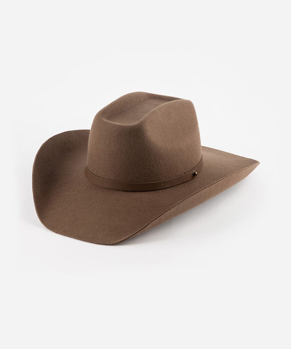 Brown cowboy hat on a white background