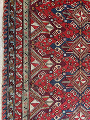 Fine Antique Natural Dyes Caucasian Soumak Area Rug 73''x91'' Rugistan