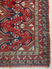 Fine Antique Natural Dyes Caucasian Soumak Area Rug 73''x91'' Rugistan