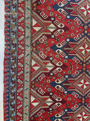 Fine Antique Natural Dyes Caucasian Soumak Area Rug 73''x91'' Rugistan