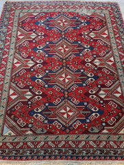 Fine Antique Natural Dyes Caucasian Soumak Area Rug 73''x91'' Rugistan