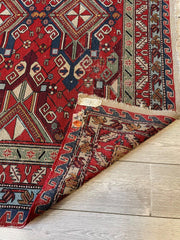 Fine Antique Natural Dyes Caucasian Soumak Area Rug 73''x91'' Rugistan