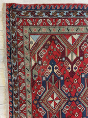 Fine Antique Natural Dyes Caucasian Soumak Area Rug 73''x91'' Rugistan