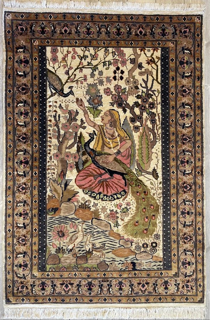 Fine Handmade Pictorial Rug 71'’ x 48'’ Rugistan