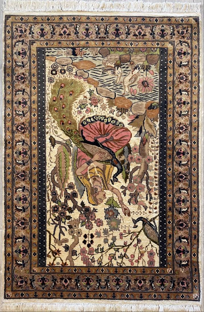 Fine Handmade Pictorial Rug 71'’ x 48'’ Rugistan