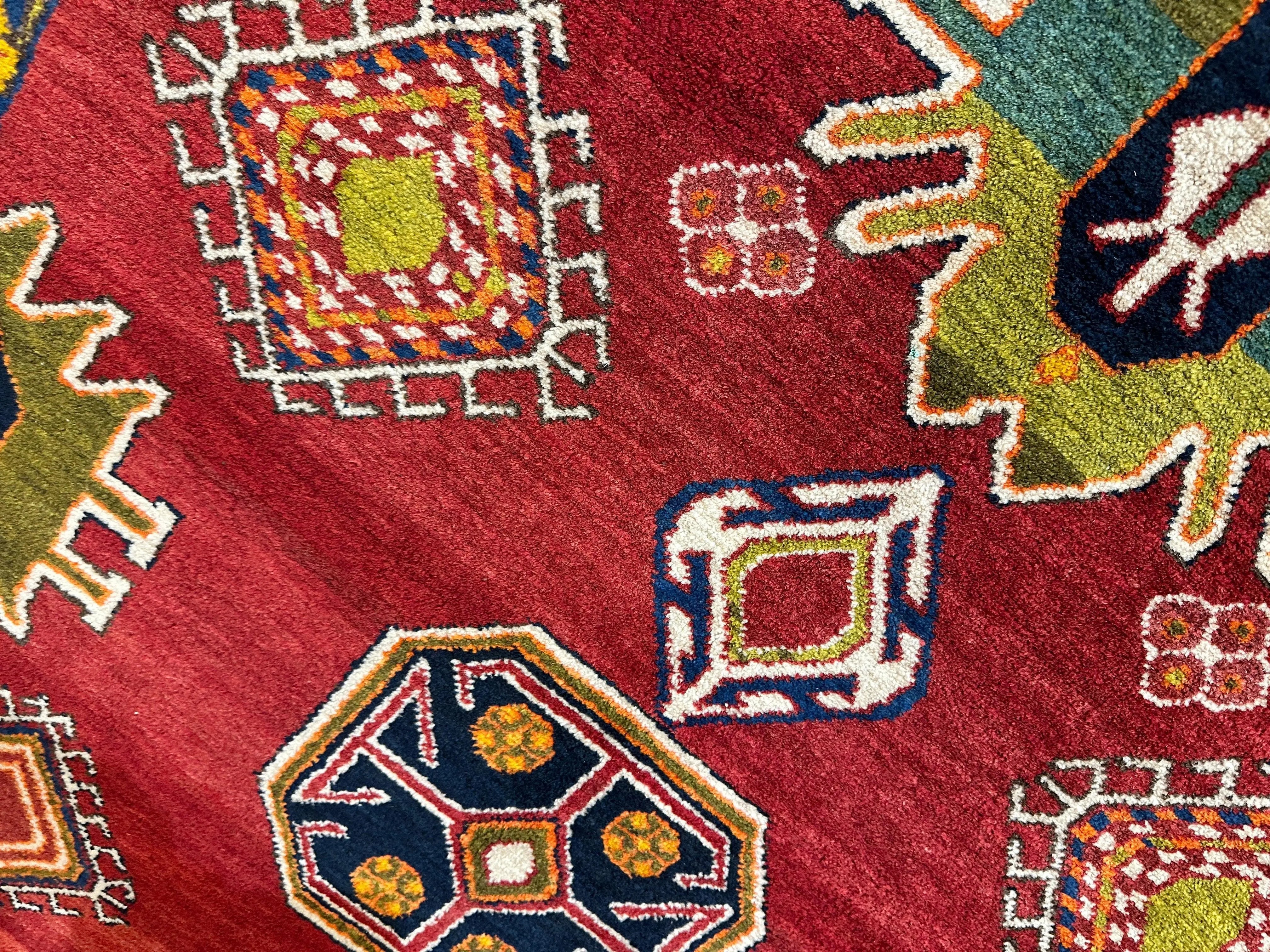 Hand-Knotted Persian Meshgin Wool Rug – 5’ x 11’ – Vintage Tribal Masterpiece Rugistan