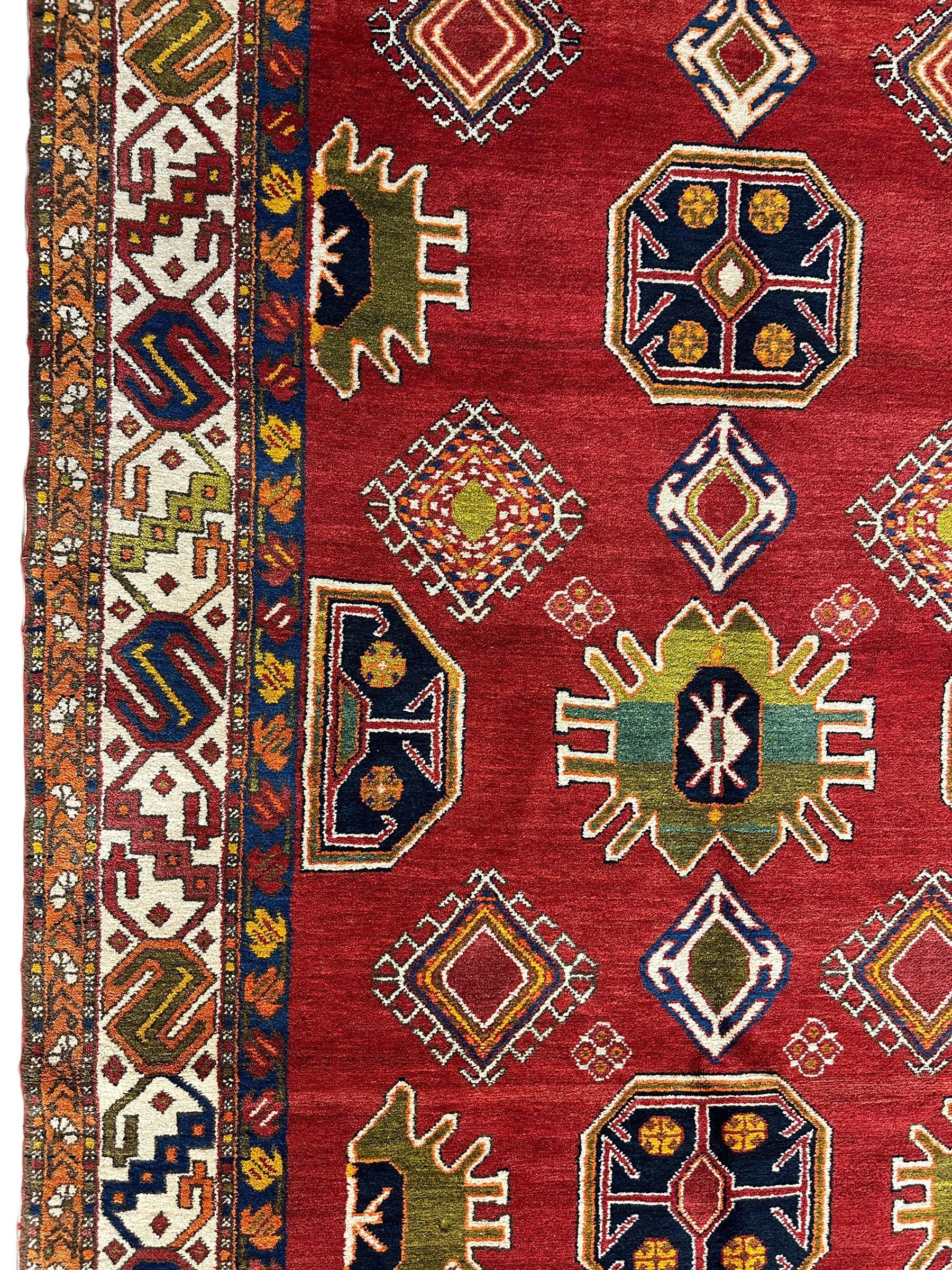 Hand-Knotted Persian Meshgin Wool Rug – 5’ x 11’ – Vintage Tribal Masterpiece Rugistan