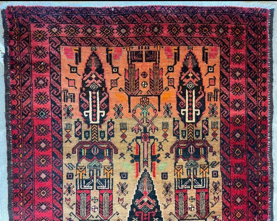 Fine Vintage Wool Baluch Rug 6x4 ft Rugistan