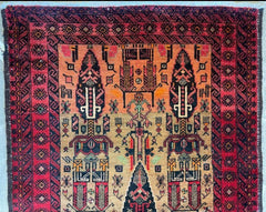 Fine Vintage Wool Baluch Rug 6x4 ft Rugistan