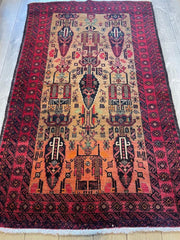 Fine Vintage Wool Baluch Rug 6x4 ft Rugistan