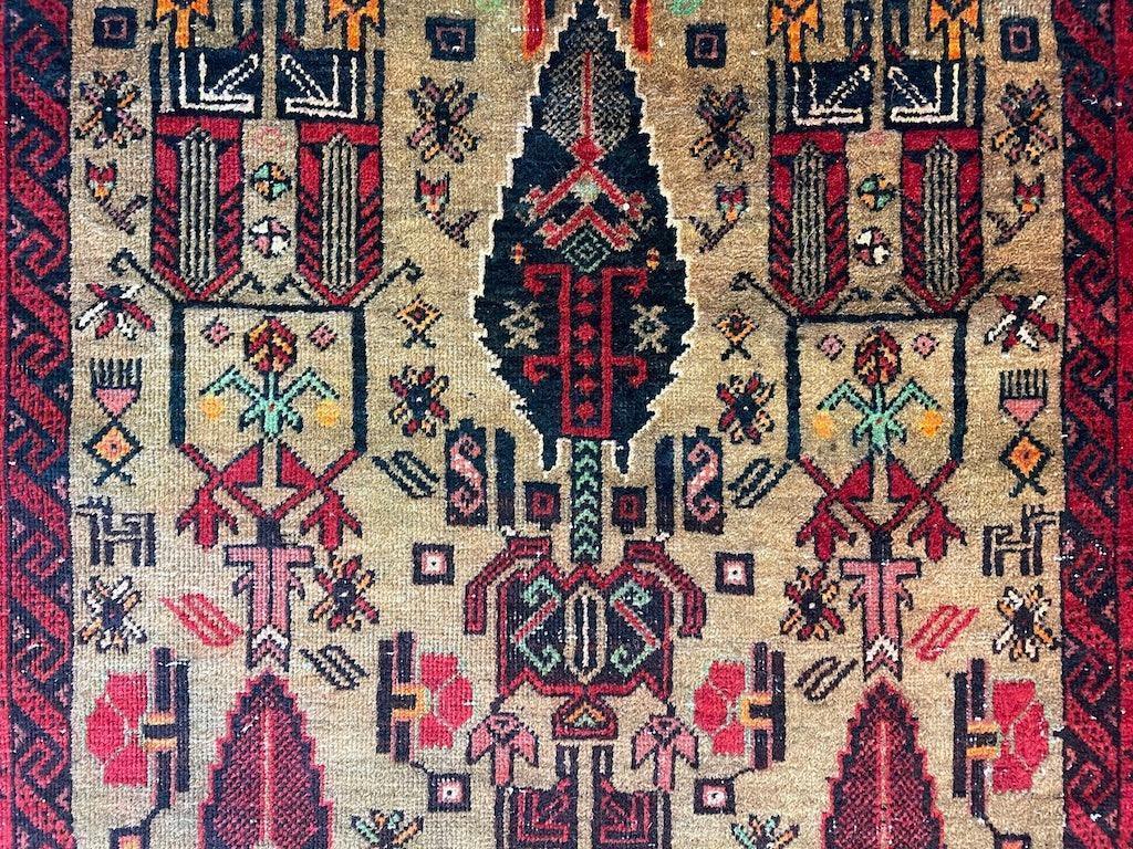 Fine Vintage Wool Baluch Rug 6x4 ft Rugistan